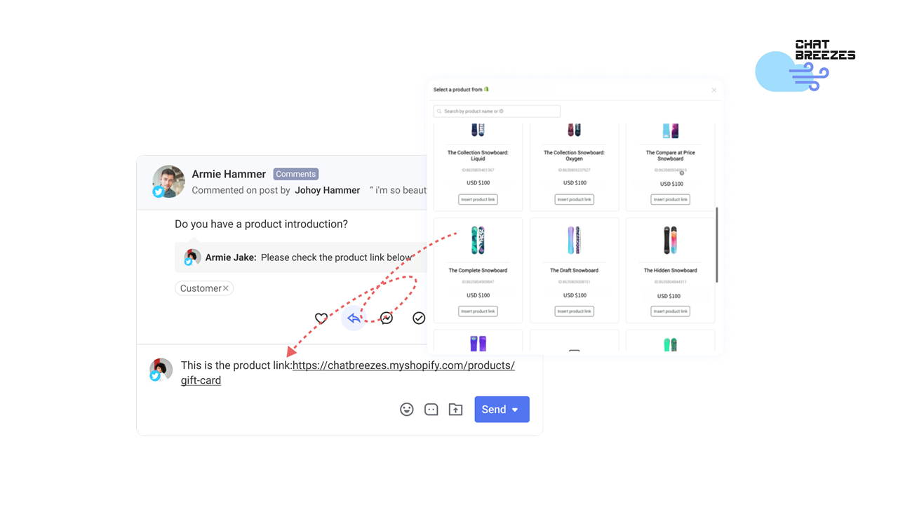 share product link through conversations