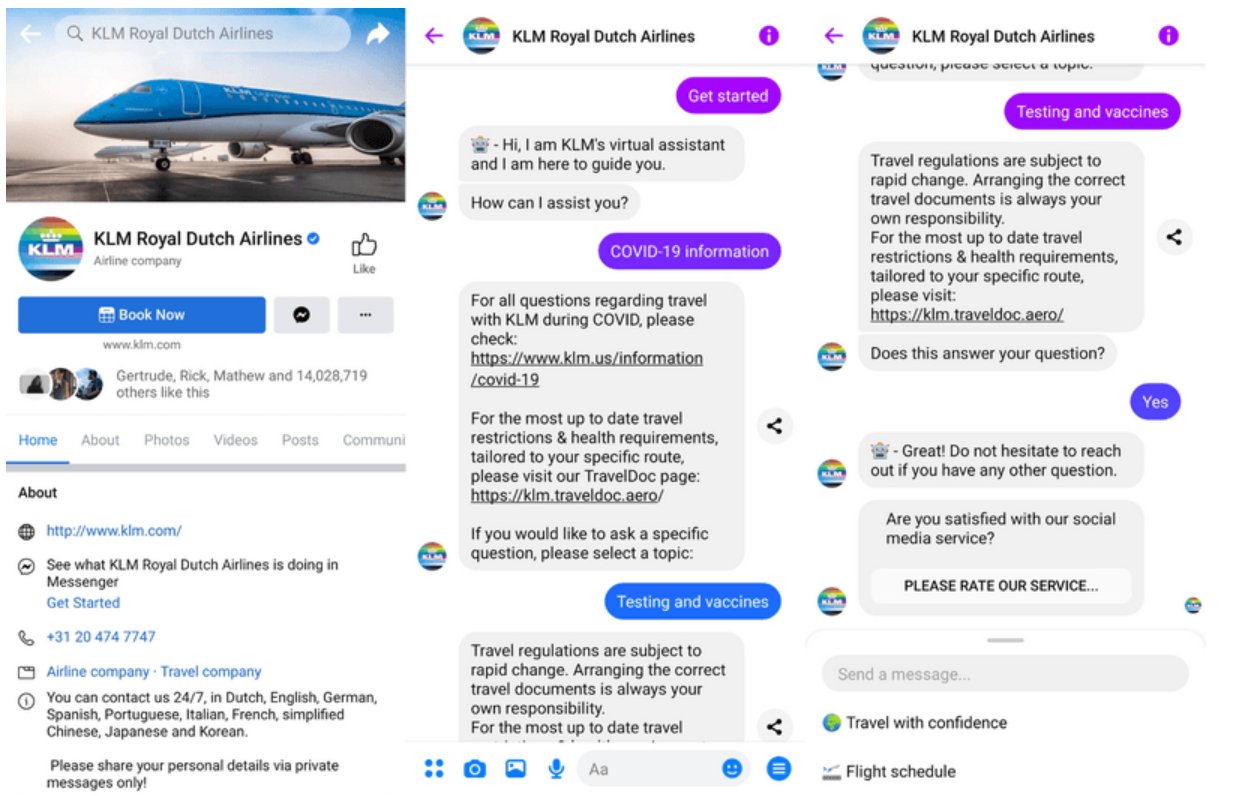 How KLM Royal Dutch Airline uses Facebook Messenger for customer service