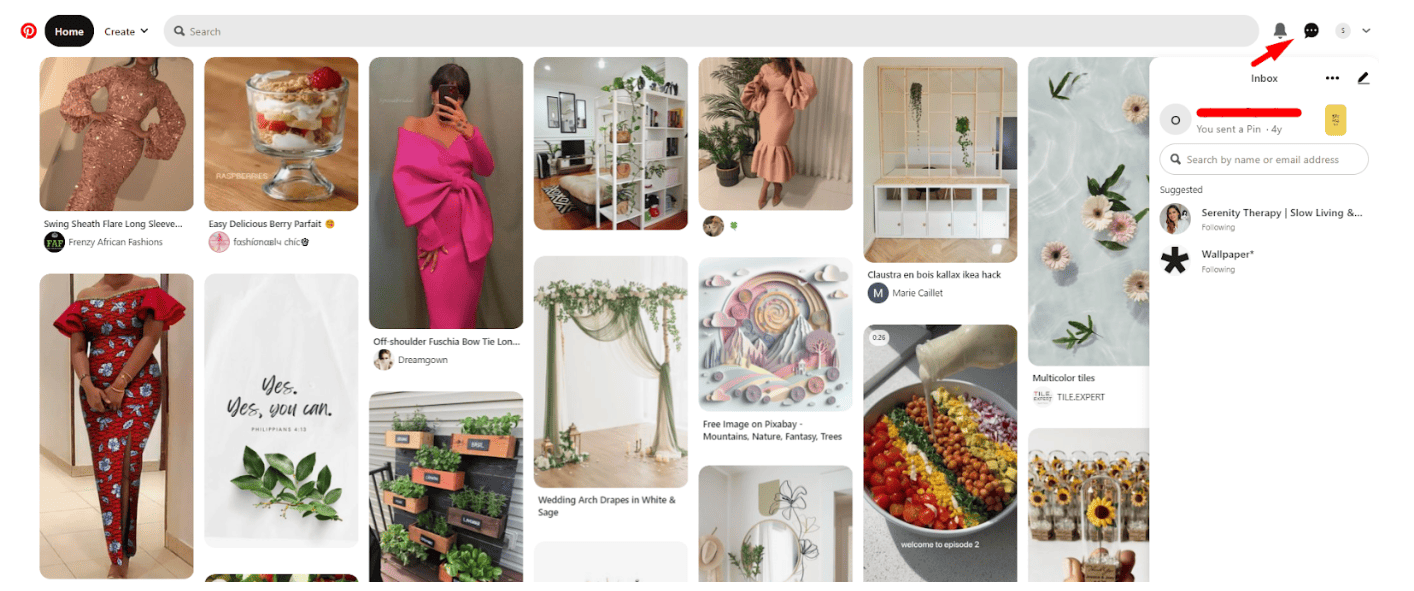 pinterest direct messages