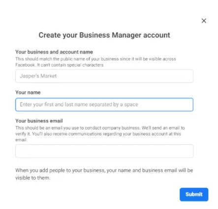 creating fb business manager account